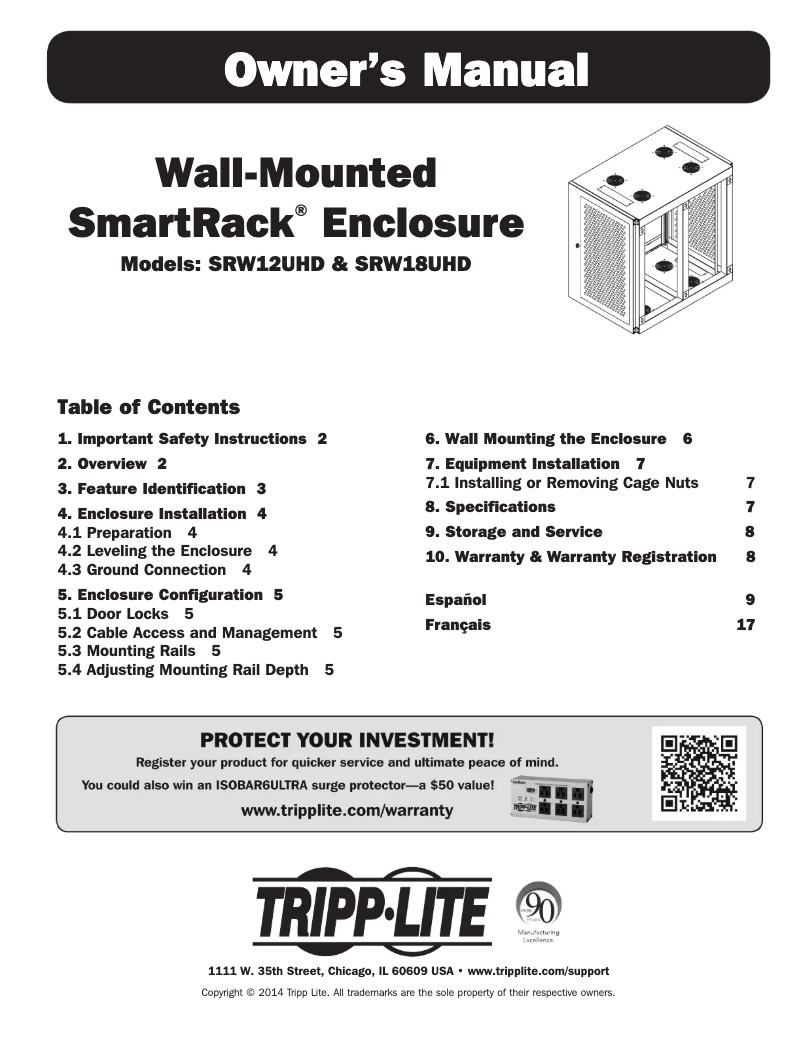 Image de la première page du manuel de l'appareil SmartRack SRW12UHD