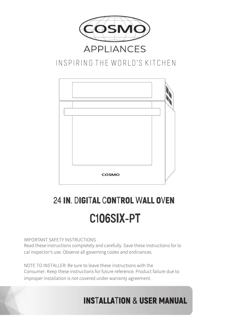 Image de la première page du manuel de l'appareil C106SIX-PT