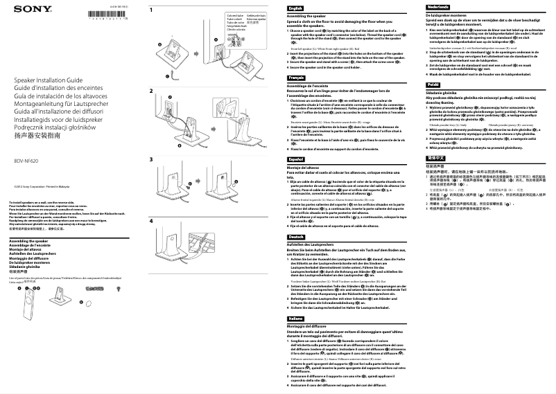 Página 1 del manual Guía de instalación Sony BDV-NF620
