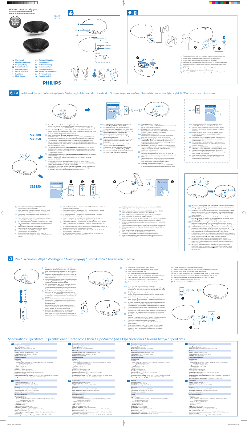 Image de la première page du manuel de l'appareil SB3350