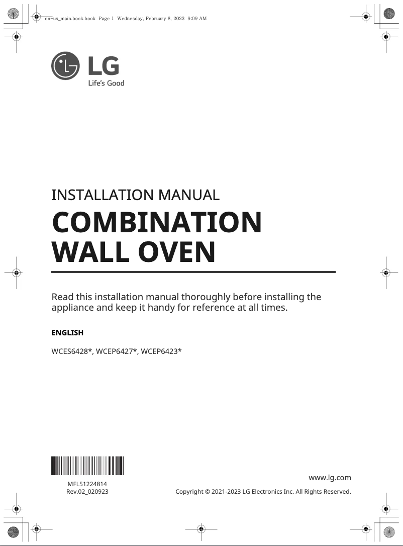 Página 1 del manual Guía de instalación LG WCEP6427F