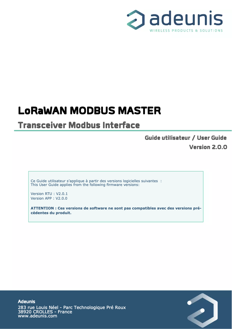 Image de la première page du manuel de l'appareil ARF8240AA