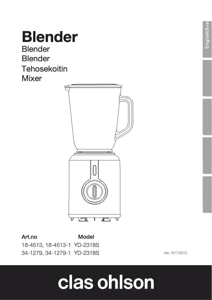 Page n°1 - Manuel utilisateur Clas Ohlson YD-2318S