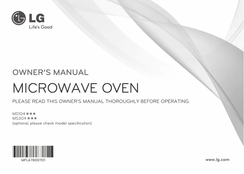 Page 1 de la notice Manuel utilisateur LG MS1040SM