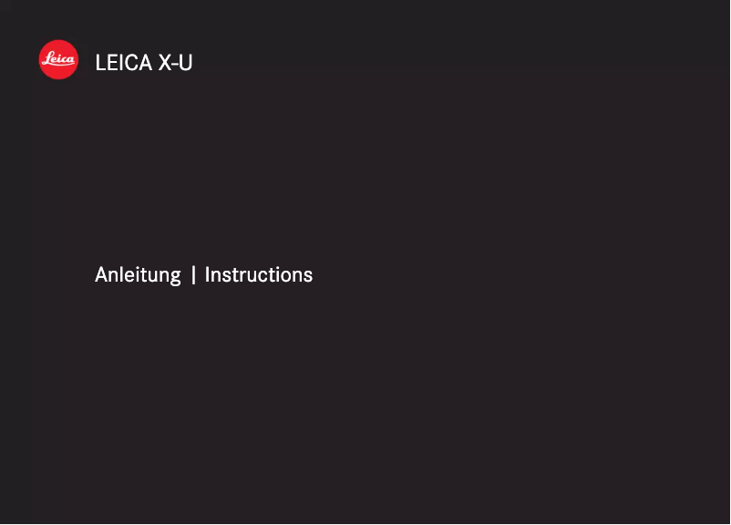 Image de la première page du manuel de l'appareil X-U Typ 113