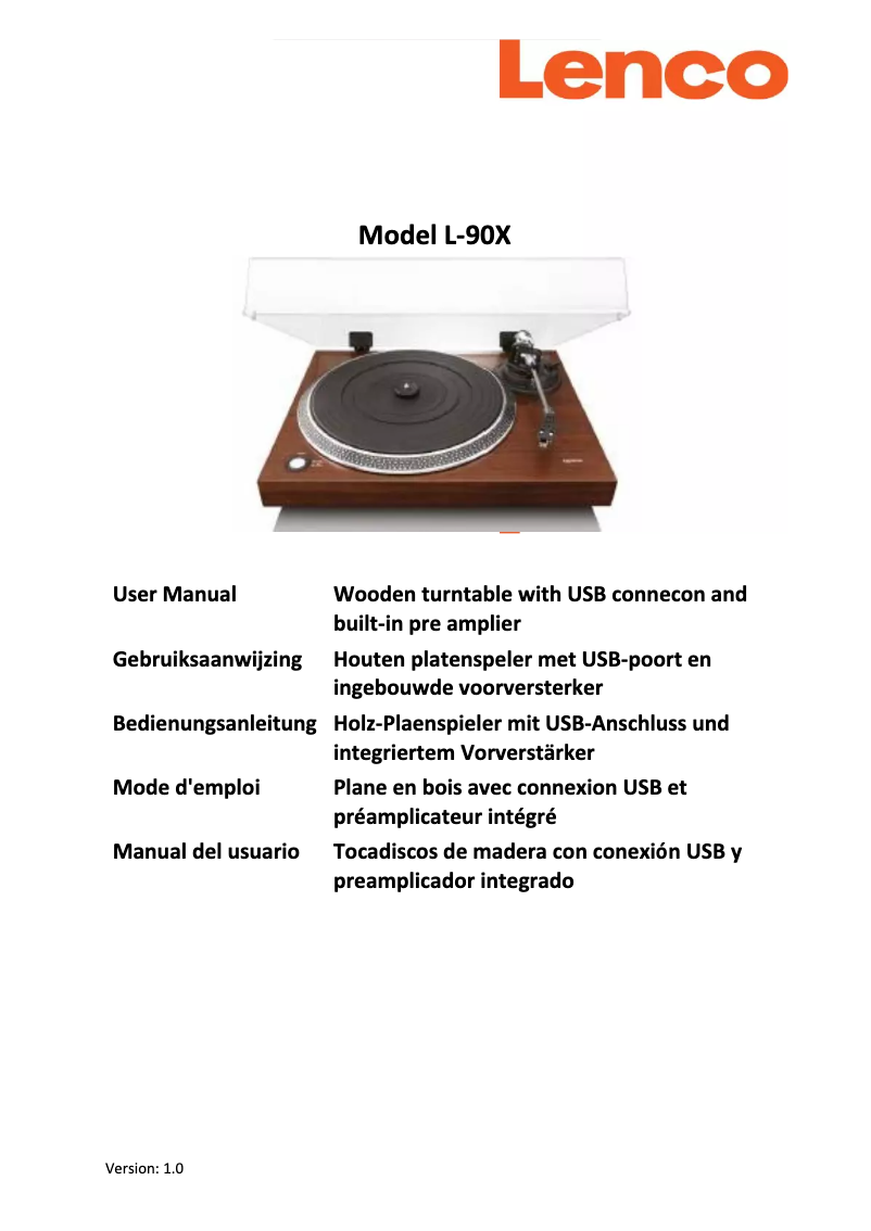 Image de la première page du manuel de l'appareil L-90X