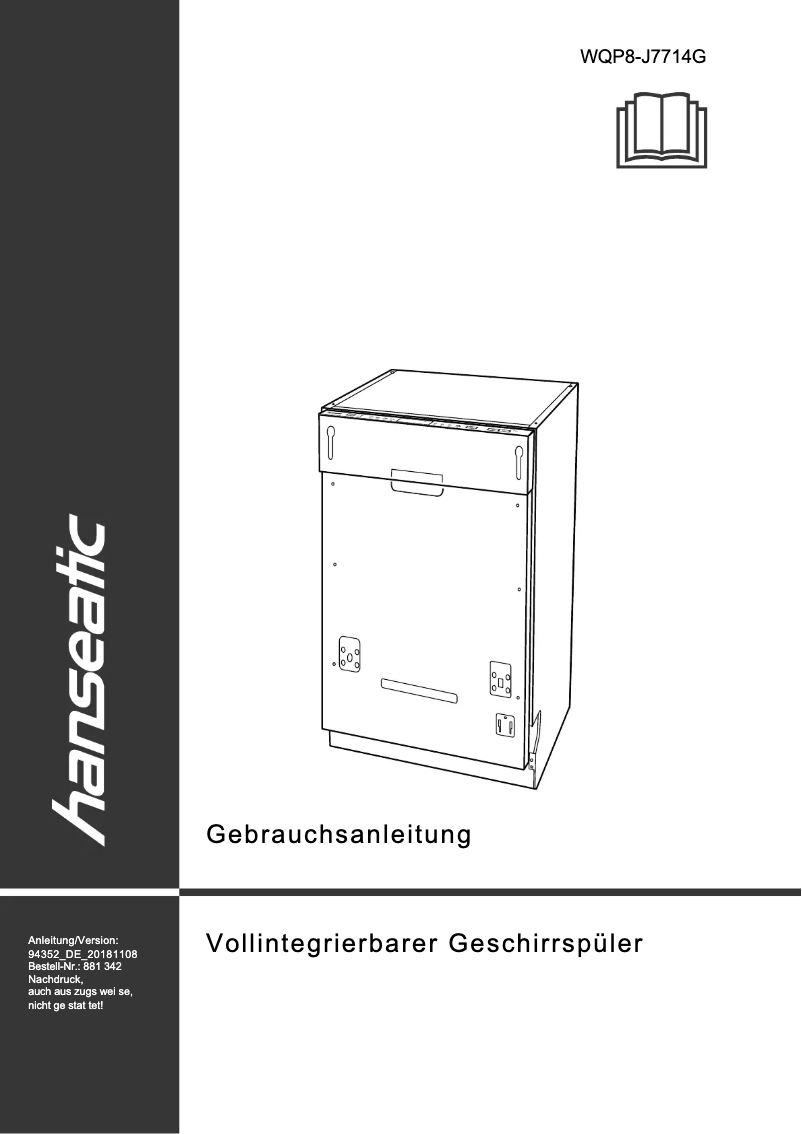 Page 1 de la notice Manuel utilisateur Hanseatic WQP8-J7714G