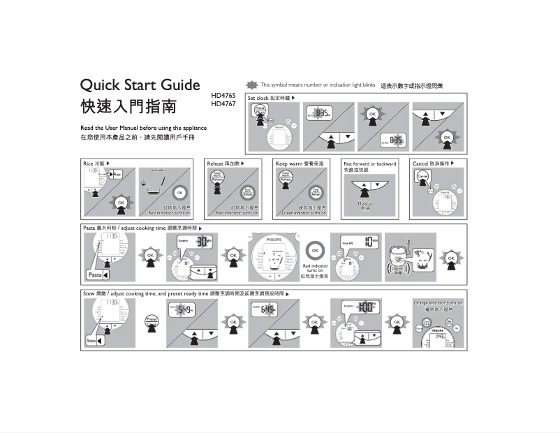 Page 1 of the manual Quick Start Guide Philips Avance Collection HD4767