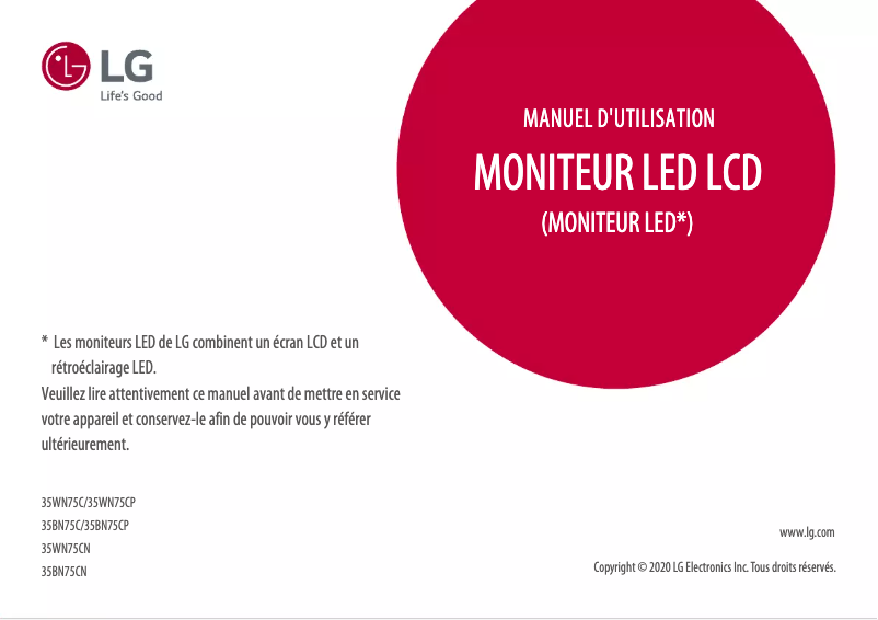 Page 1 de la notice Manuel utilisateur LG 32UL950P