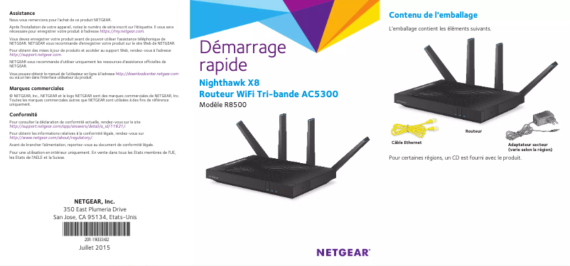 Image de la première page du manuel de l'appareil Nighthawk X8 R8500