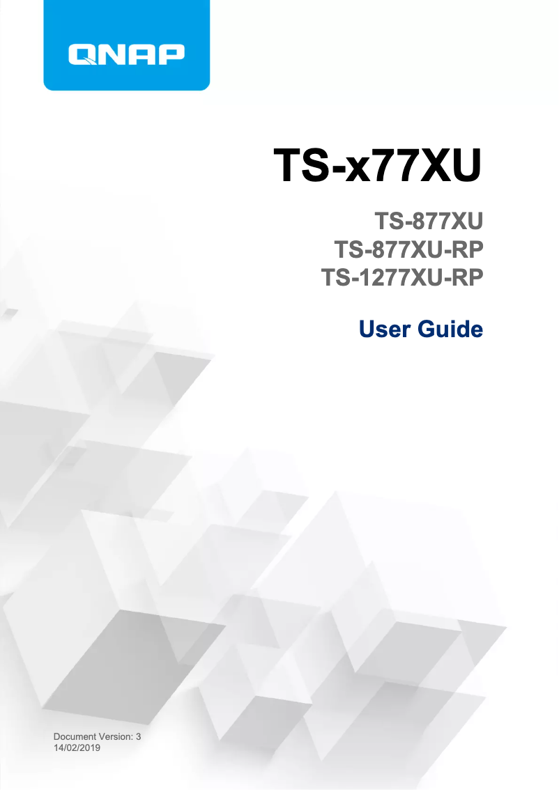 Page n°1 - Manuel utilisateur QNAP TS-1277XU