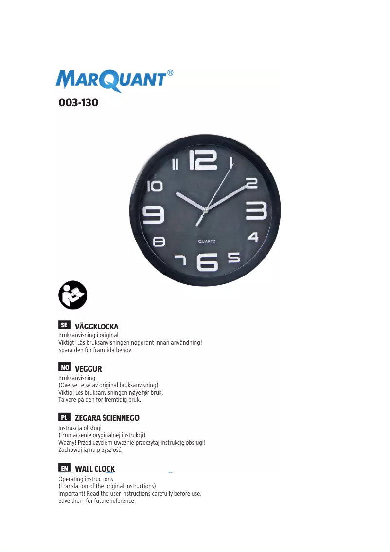 Page n°1 - Manuel utilisateur Marquant 003-130