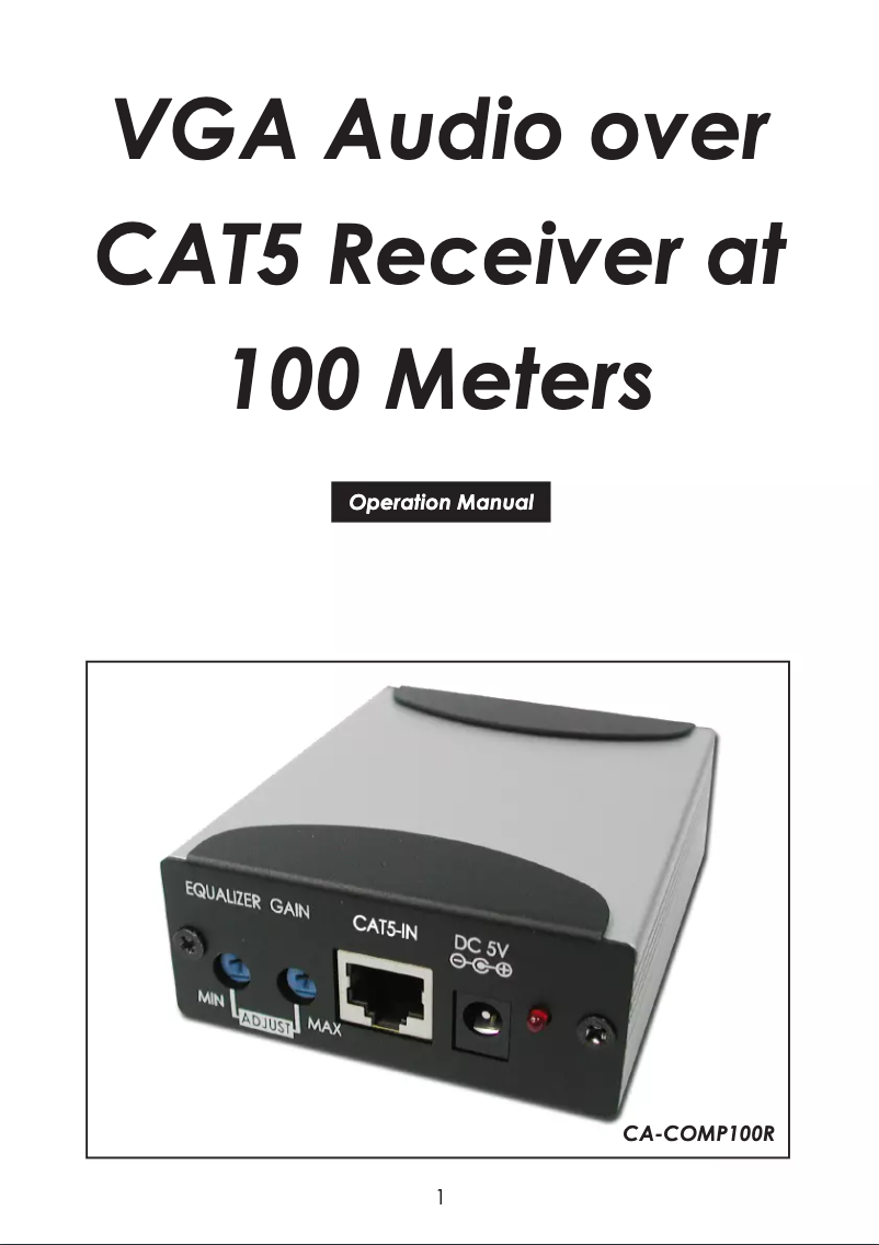 Página 1 del manual Manual de usuario CYP CA-COMP100R