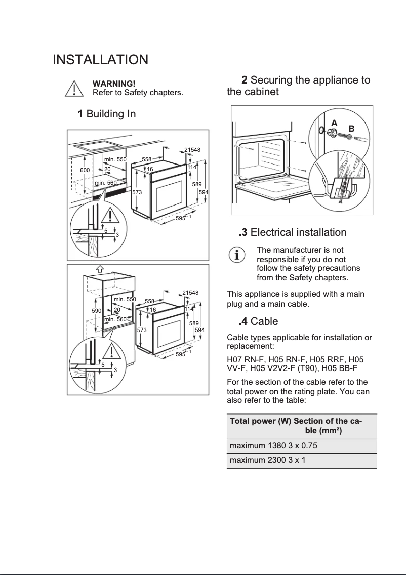 Page n°1 - Guide d'installation Electrolux EOB3434BOX
