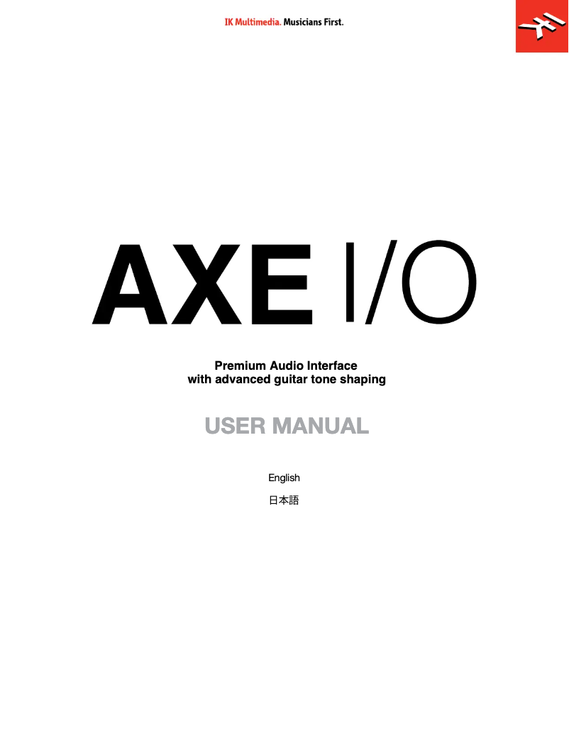 Image de la première page du manuel de l'appareil AXE I/O Solo