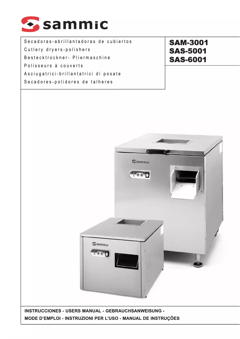 Page 1 de la notice Manuel utilisateur Sammic SAS-6001