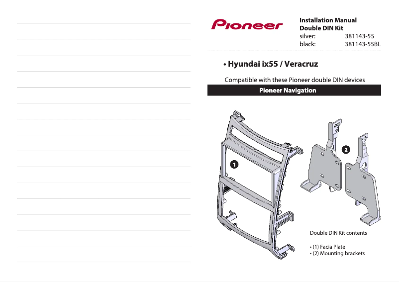 Page 1 de la notice Manuel utilisateur Pioneer 381143-55BL