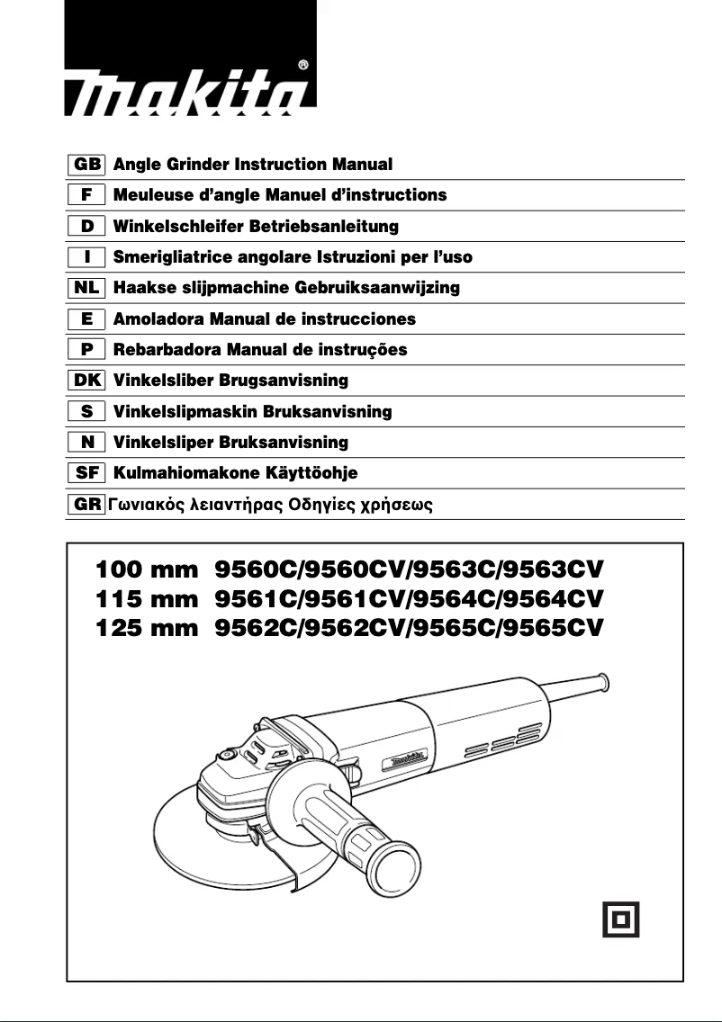 Page 1 de la notice Manuel utilisateur Makita 9565CV