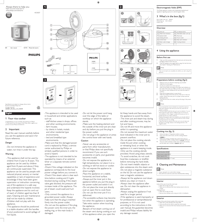 Image de la première page du manuel de l'appareil Daily Collection HD3007