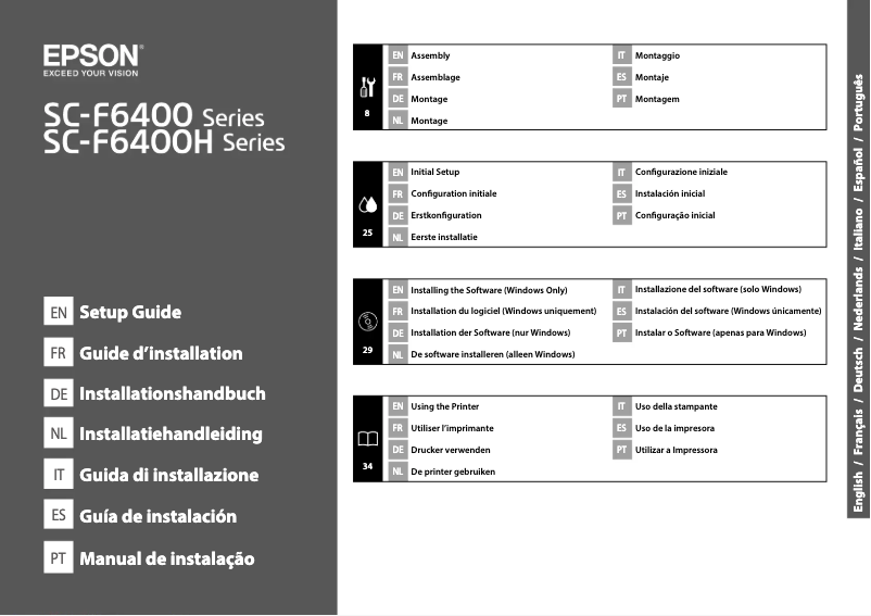Page n°1 - Guide d'installation Epson SureColor SC-F6400H