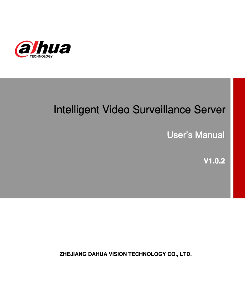 Page n°1 - Manuel utilisateur Dahua Technology DHI-IVSS7008-1T