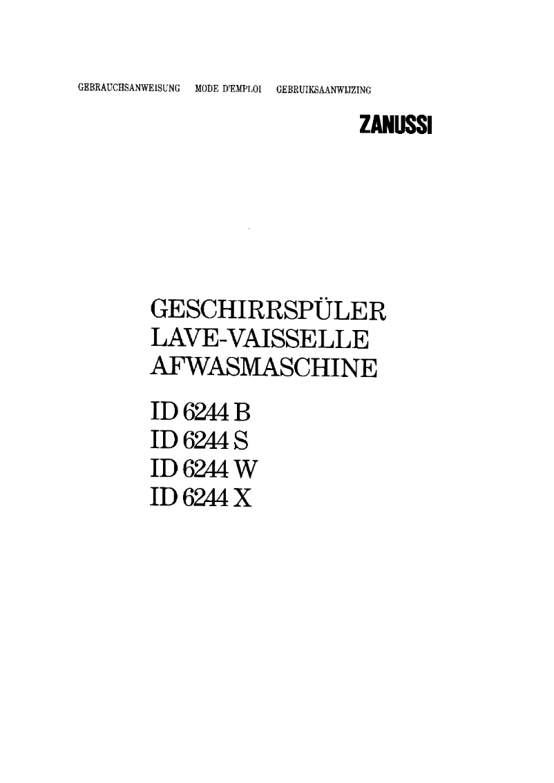Page 1 de la notice Manuel utilisateur Zanussi LD 6244