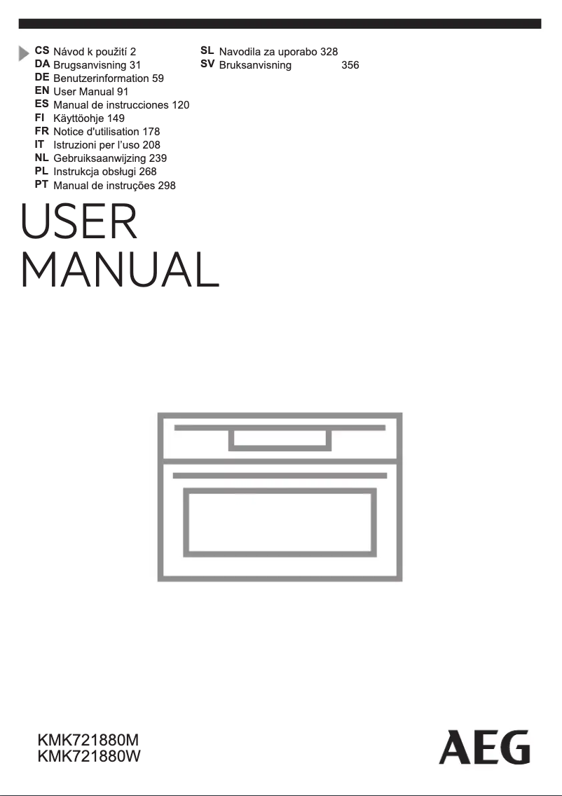 Page 1 de la notice Manuel utilisateur AEG KMK721880M