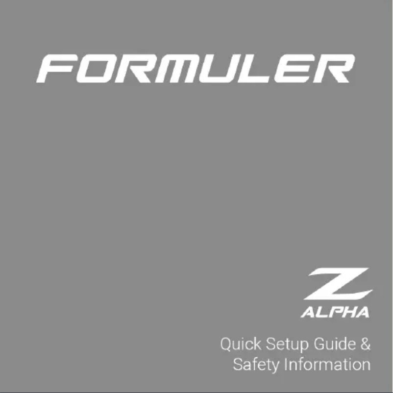 Page n°1 - Manuel utilisateur Formuler Z Alpha