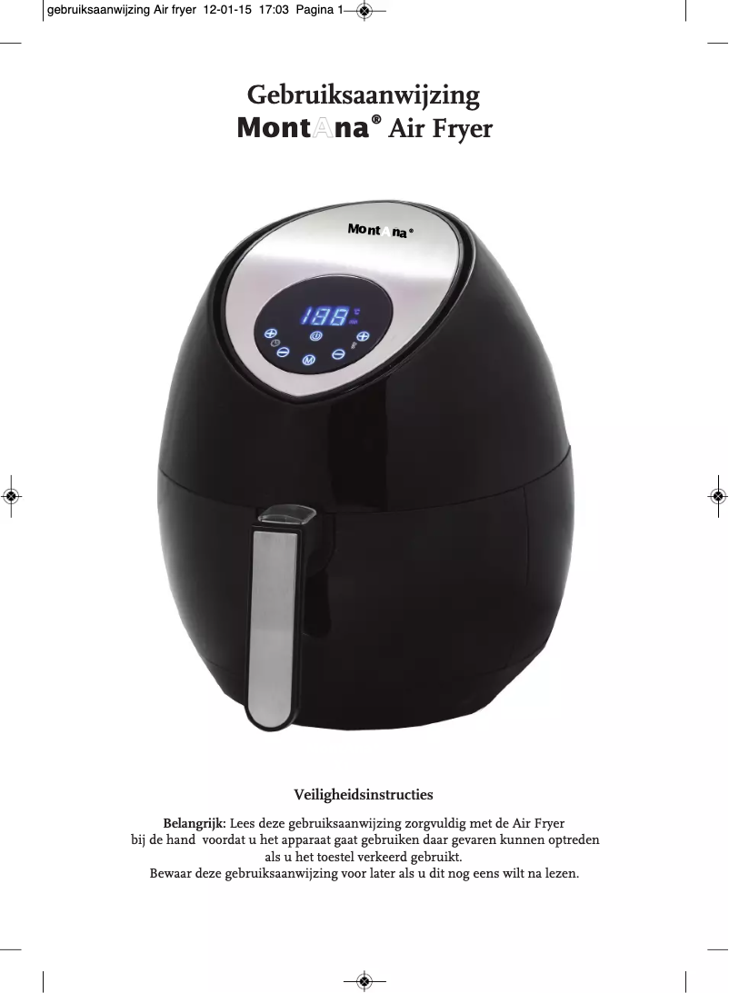 Page n°1 - Manuel utilisateur Montana Air Fryer
