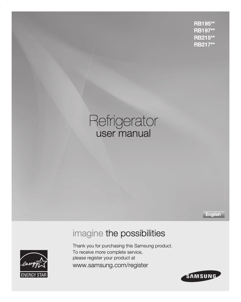 Page 1 de la notice Manuel utilisateur Samsung RB195ACWP