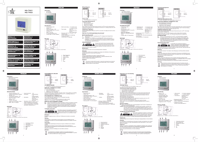 Page 1 de la notice Manuel utilisateur HQ TH21