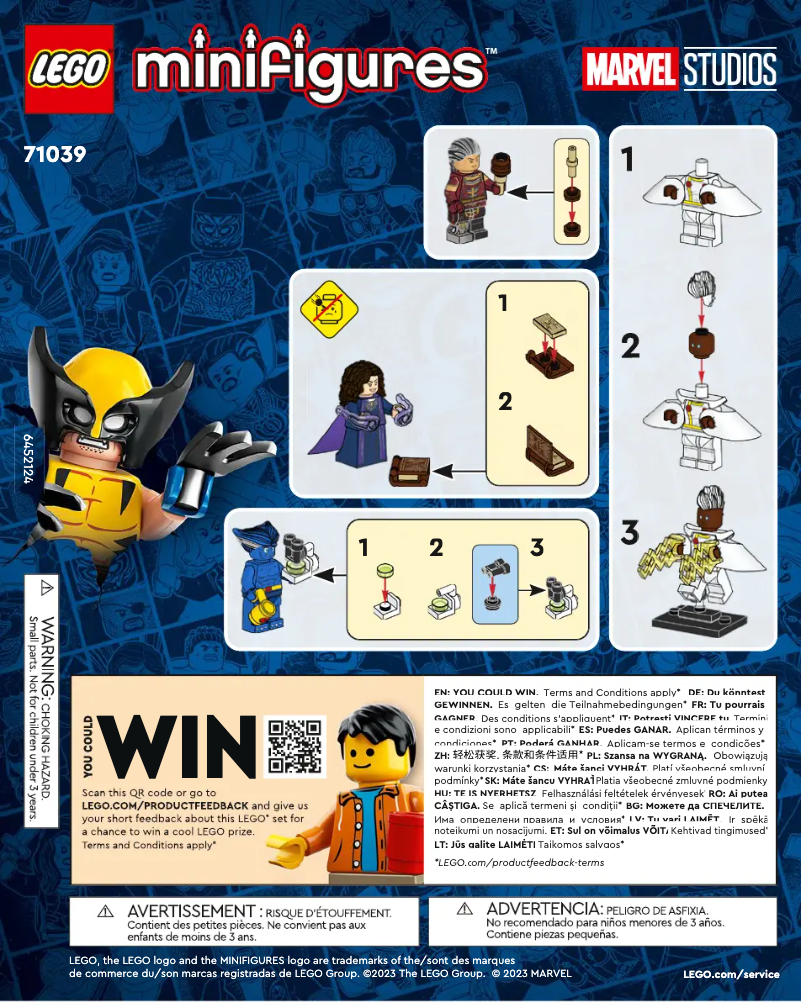 Page n°1 - Manuel utilisateur Lego Minifigures Marvel Studios 71039