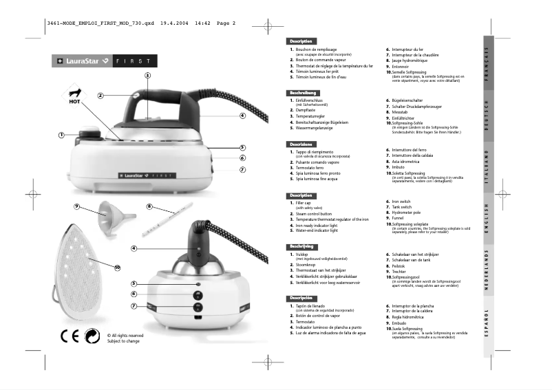 Page 1 of the manual User Manual Laurastar First