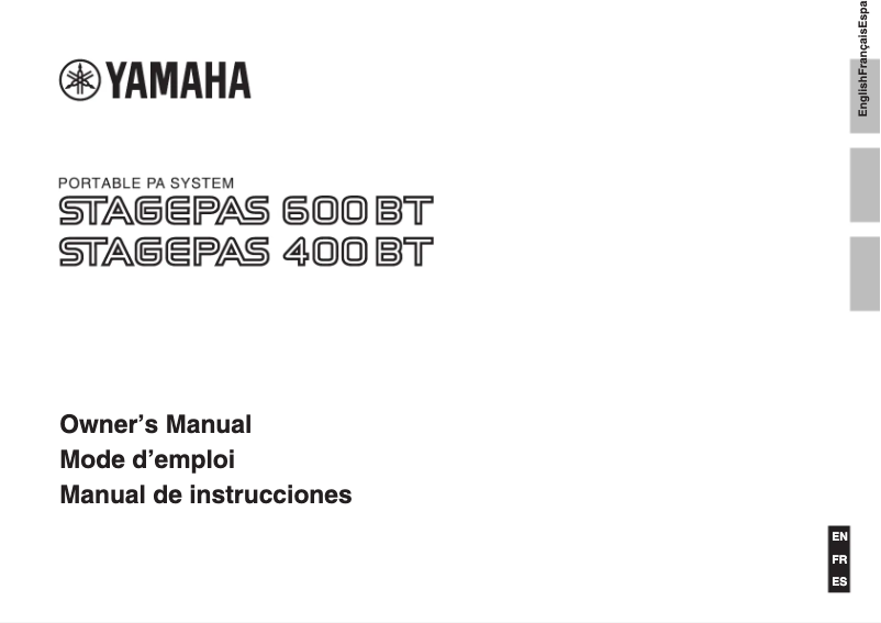 Página 1 del manual Manual de usuario Yamaha Stagepas 400BT