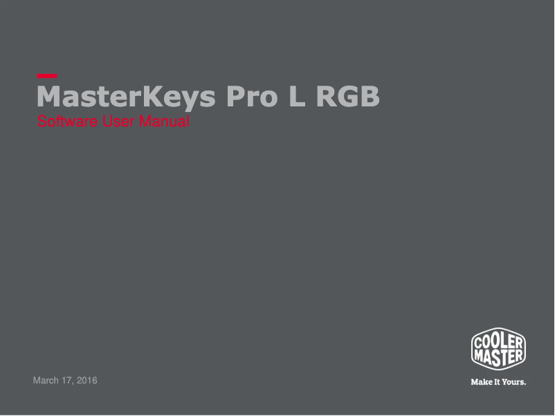 Imagen de la primera página del manual del dispositivo MasterKeys Pro S RGB