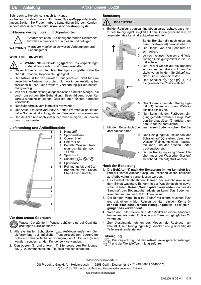 Imagen de la primera página del manual del dispositivo 05226