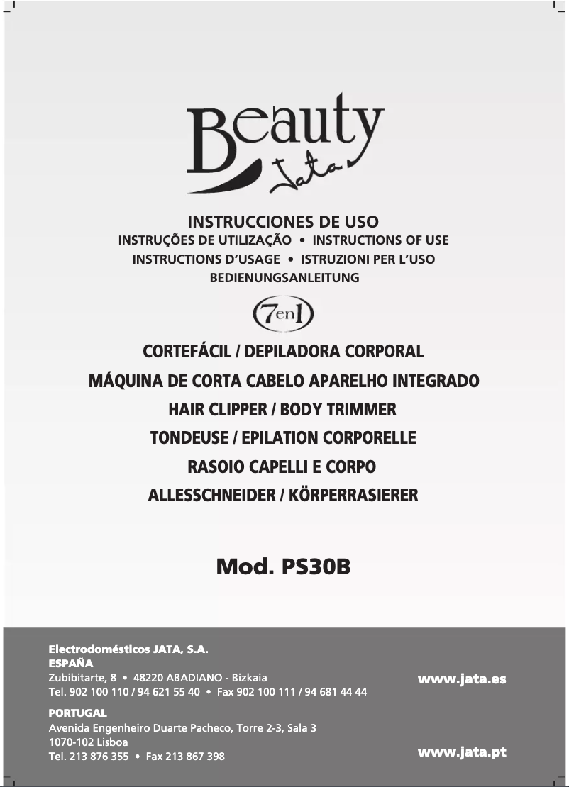 Page 1 de la notice Manuel utilisateur Jata PS30B