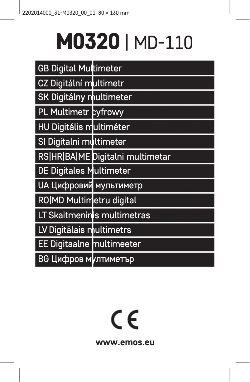 Page n°1 - Manuel utilisateur Emos M0320
