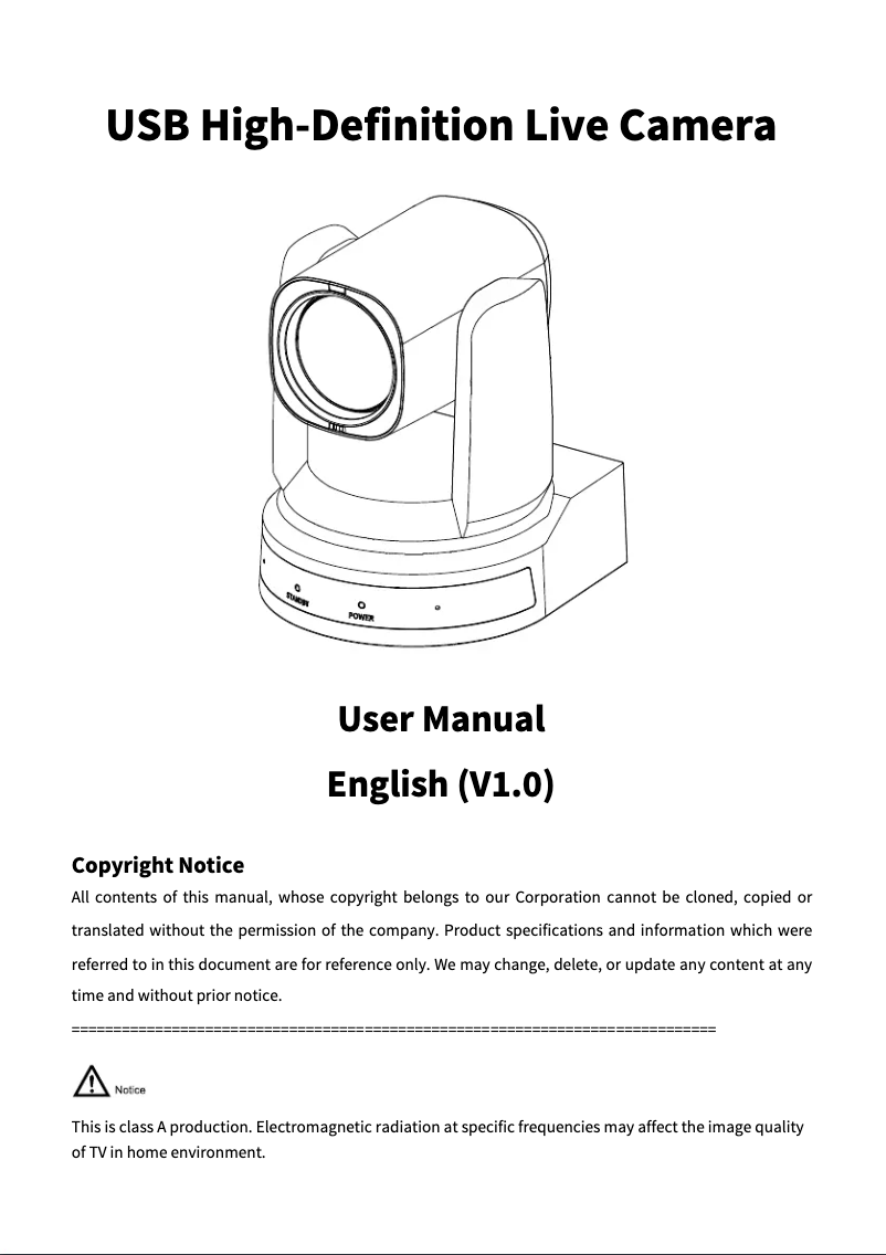 Image de la première page du manuel de l'appareil Arocam C2