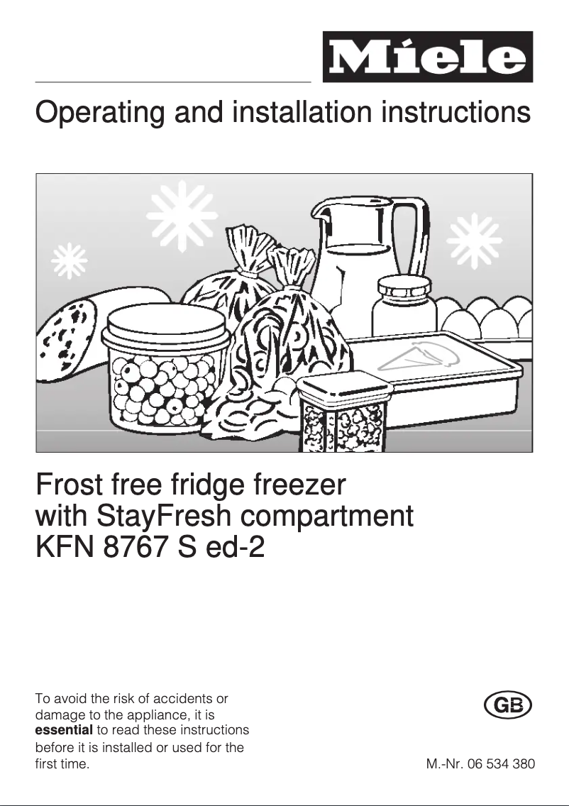 Image de la première page du manuel de l'appareil KFN 8767 Sed