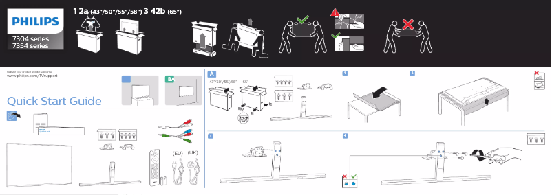 Page 1 de la notice Guide de démarrage rapide Philips 43PUS7354