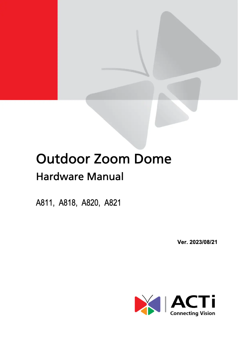 Image de la première page du manuel de l'appareil A811