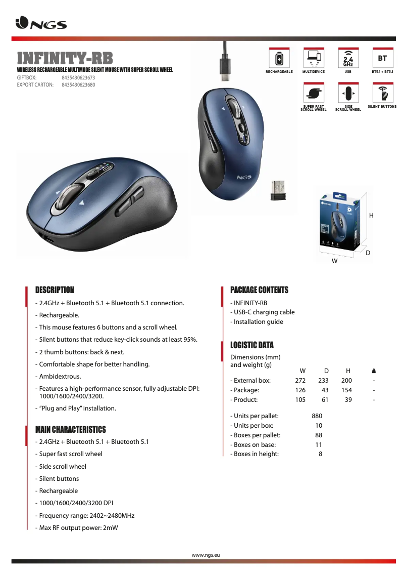 First page image of the manual for Infinity RB