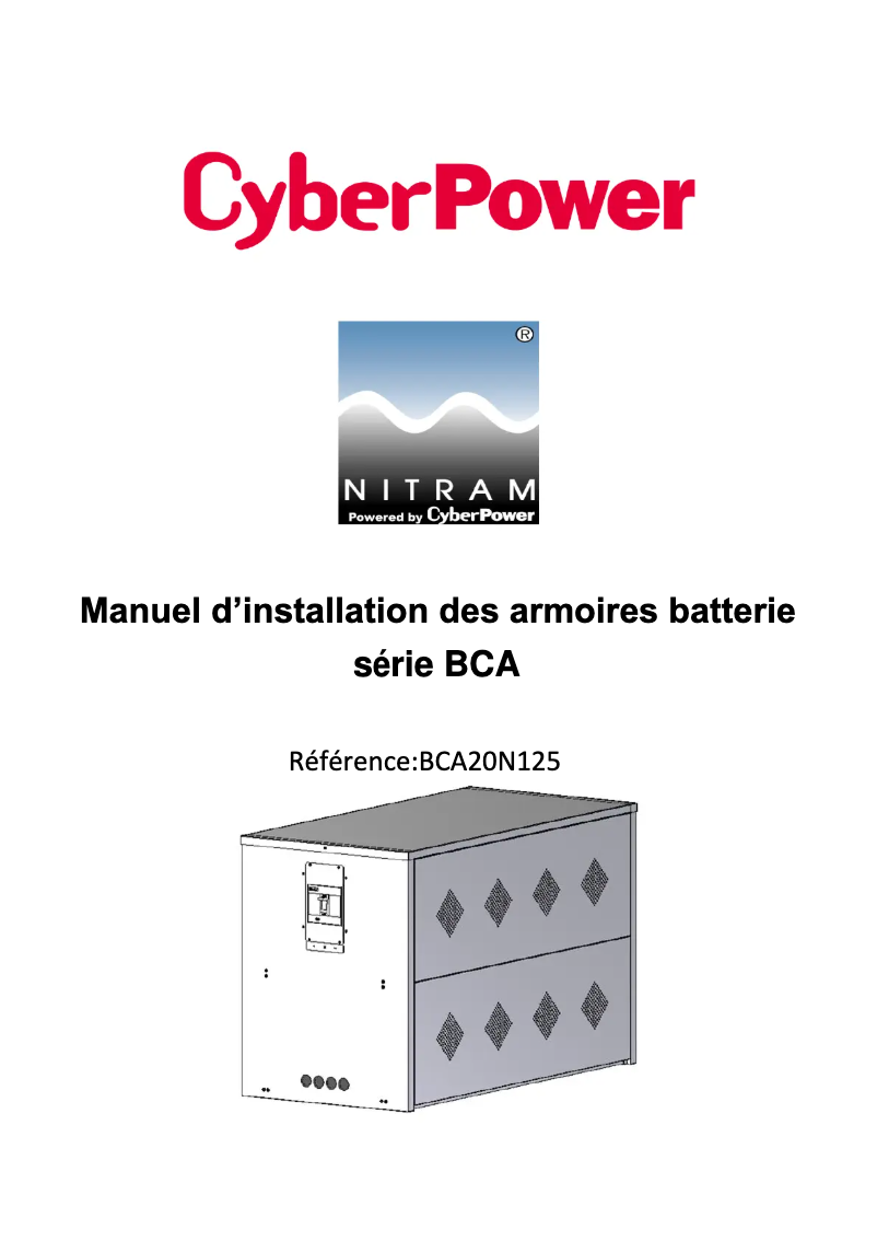 Page n°1 - Manuel utilisateur Nitram BCA20N125