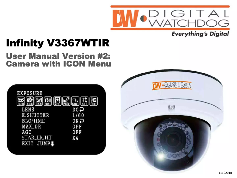 Image de la première page du manuel de l'appareil Infinity DSP DWC-V3367WTIR