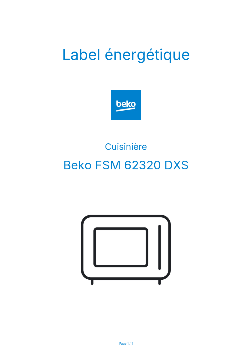 Image de la première page du manuel de l'appareil FSM 62320 DXS