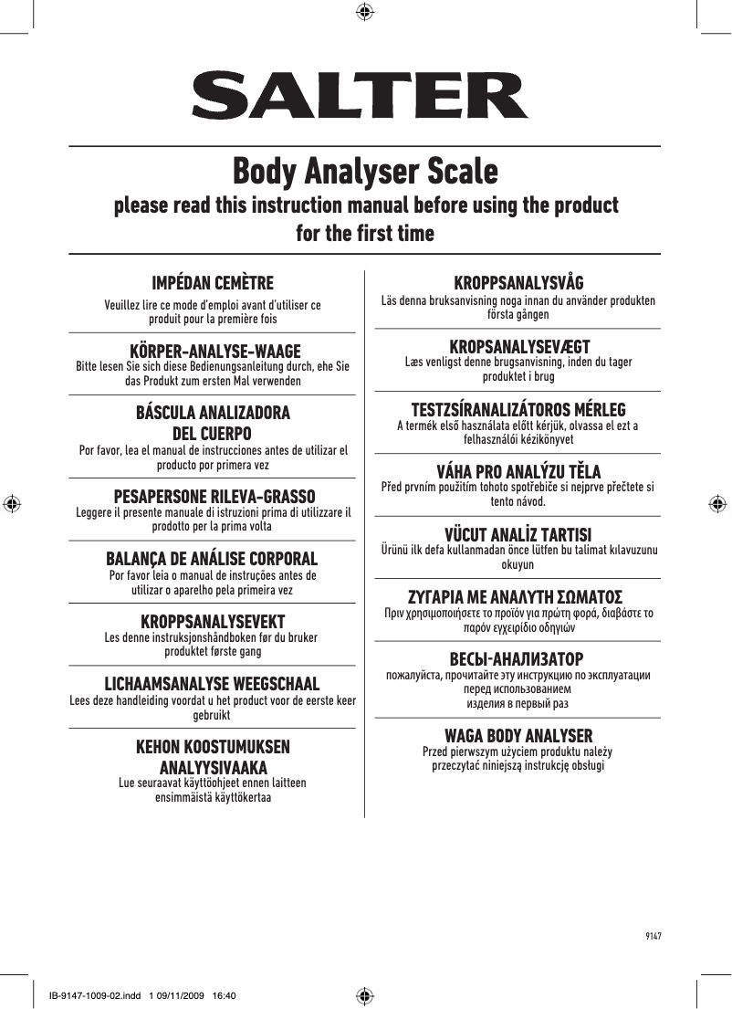 Image de la première page du manuel de l'appareil 9174 BK3R