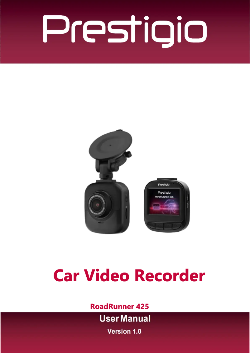 Page 1 de la notice Manuel utilisateur Prestigio RoadRunner 425