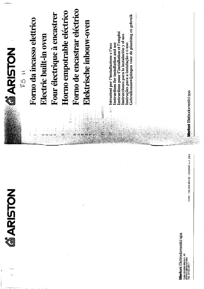 Page 1 de la notice Manuel utilisateur Ariston Thermo FS 11