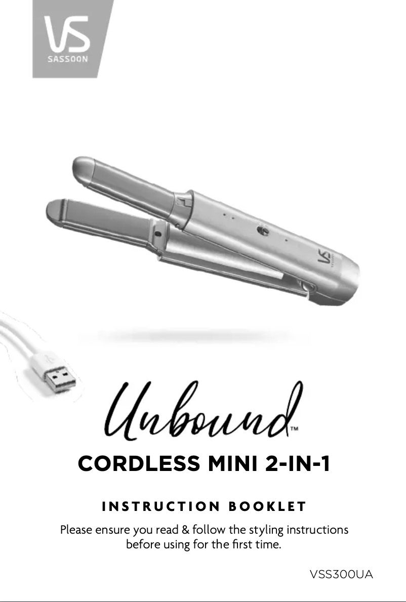 Page 1 de la notice Manuel utilisateur VS Sassoon Unbound VSS300UA